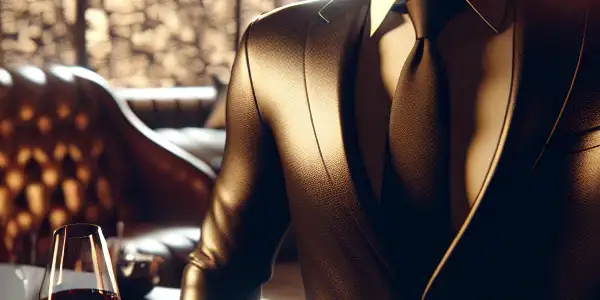 A charismatic CEO in a luxurious office exuding confidence, with romantic tension and subtle BDSM elements.